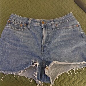 Madewell Light Blue Frayed Hem Jean Shorts